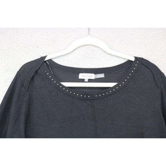 Calvin Klein Black Long Sleeve Sweater-Size XL-Studded - Picture 4 of 10